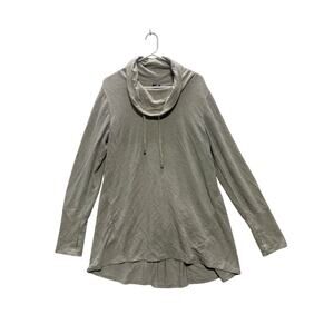 Cable & Gauge Beige Cowl Neck Pullover Top, Size XL, Viscose-Polyester Blend